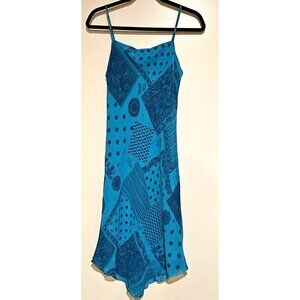 St. Michael Marks & Spencer Boho Fairy Women's Dress Sz 12 Blue Paisley